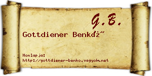 Gottdiener Benkő névjegykártya